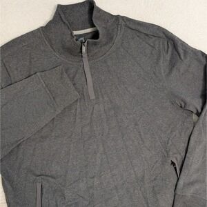 Mack Weldon 1/4 Zip Pullover Sweater Dark Gray Zip Pockets Stretch Men's 2XL